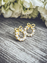 Beautiful and Dainty Pearl Wreath Earrings