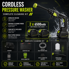 1200 PSI Cordless Pressure Washer Complete Kit – Dual 6500mAh Batteries