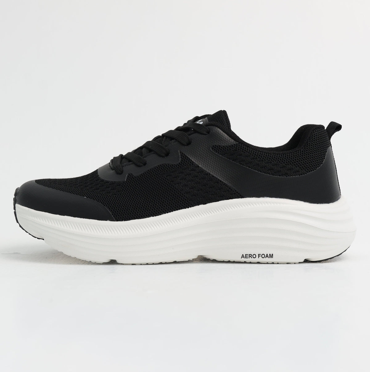 Liquids - Velocity Breeze Memory Foam (Lace-Up) - Black (White Sole)