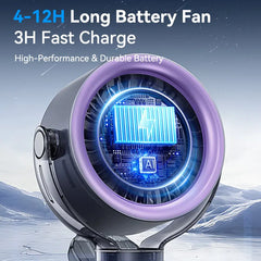 4000mAh Rechargeable Clip on Fan, 100-Speed, Black
