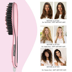 ACEVIVI Digital Anti Static Ceramic Hair Straightener Heating Detangling Hair Brush Paddle Brush for Faster Straightening Styling