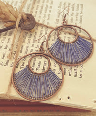 Beautiful Artistic Blue String Earrings
