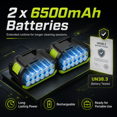 1200 PSI Cordless Pressure Washer Complete Kit – Dual 6500mAh Batteries