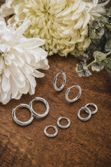 Beautiful 4 Pair Set of Silver Hoop Earrings