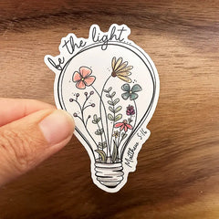 Be the Light | Lightbulb with Flowers